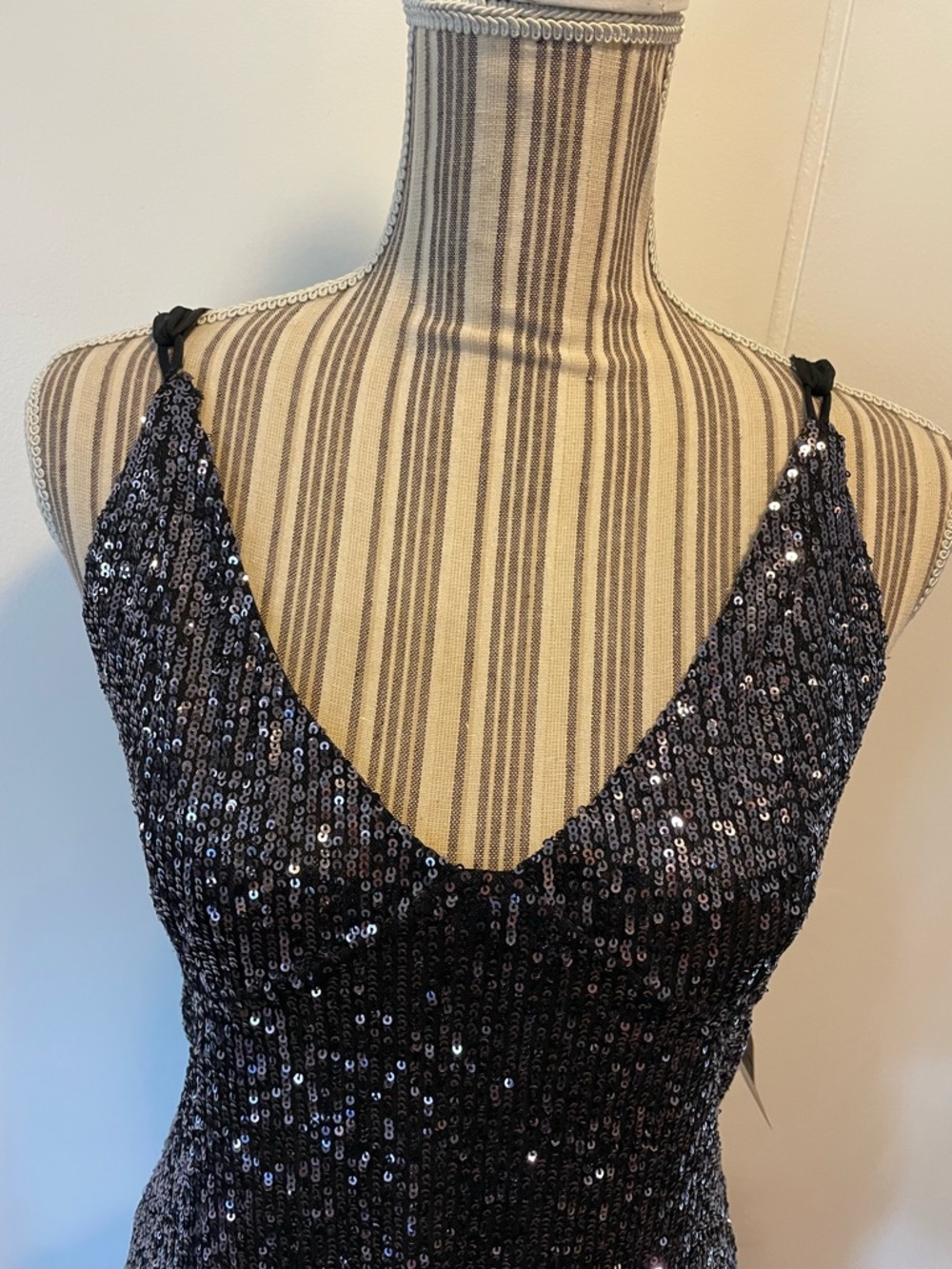 Free People Black Sequined Mini Dress Night Combo - Picture 4 of 12